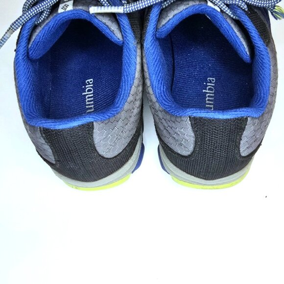Columbia Kids Plateau Waterproof Hiking Shoes - Size 4 Blue Yellow Sneakers - Picture 4 of 10